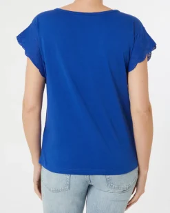 T-Shirt mit Stickereien Janina, Rundhalsausschnitt-KiK Onlineshop Clearance