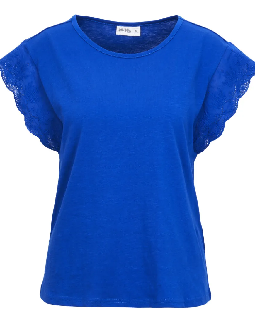 T-Shirt mit Stickereien Janina, Rundhalsausschnitt-KiK Onlineshop Clearance