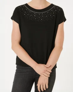 T-Shirt mit Strasssteinen Janina, Rundhalsausschnitt-KiK Onlineshop Cheap