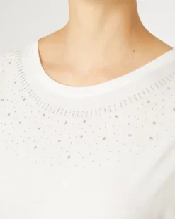 T-Shirt mit Strasssteinen Janina, Rundhalsausschnitt-KiK Onlineshop Hot