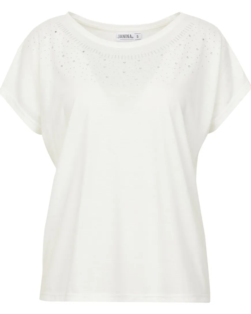 T-Shirt mit Strasssteinen Janina, Rundhalsausschnitt-KiK Onlineshop Hot