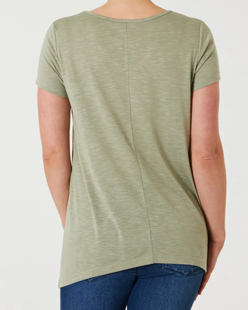 T-Shirt Zipfeloptik Janina, V-Ausschnitt-KiK Onlineshop Shop