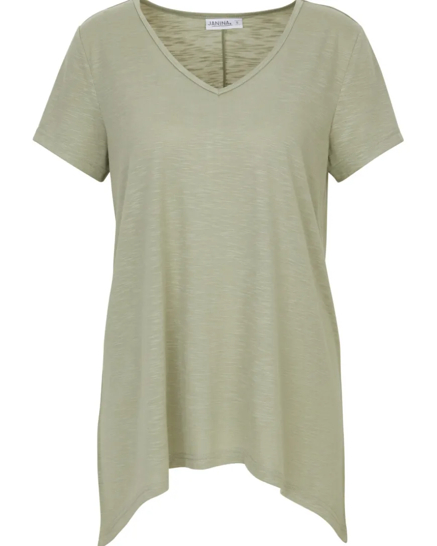 T-Shirt Zipfeloptik Janina, V-Ausschnitt-KiK Onlineshop Shop