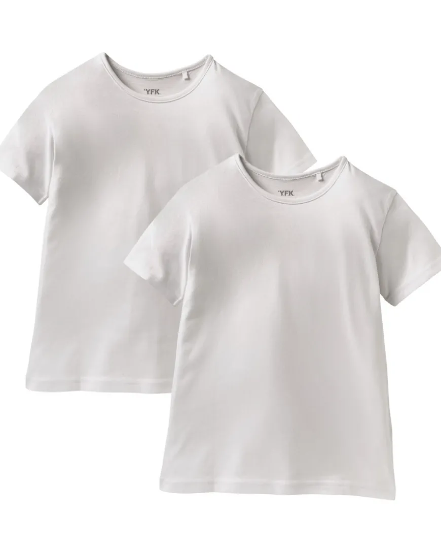 Weiße T-Shirts im Pack 2er-Pack, Y.F.K.-KiK Onlineshop Clearance
