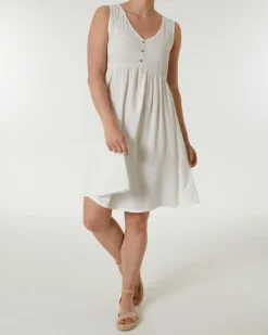 Weißes Kleid Janina, mit Taillenband-KiK Onlineshop Discount