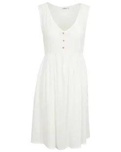 Weißes Kleid Janina, mit Taillenband-KiK Onlineshop Discount